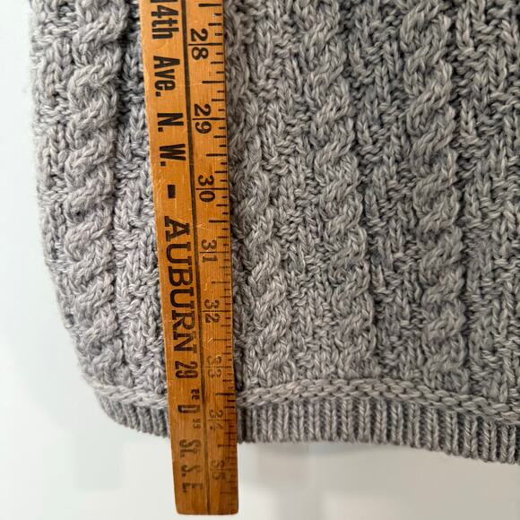 Aran Crafts Gray Cable Knit Cardigan - Picture 7 of 8